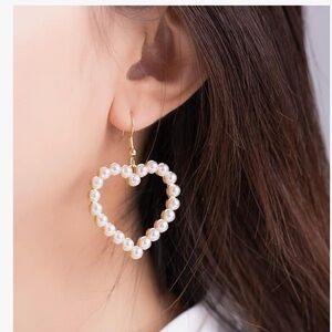 Chic Heart-Shaped Gold and Silver Earrings